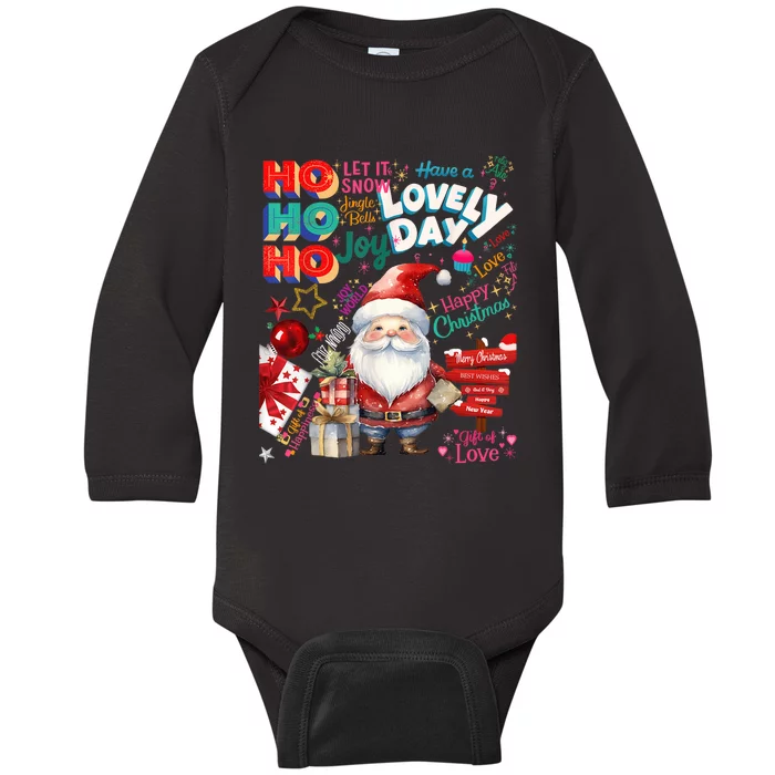 Merry Christmas Gnome Costume Santa Baby Long Sleeve Bodysuit