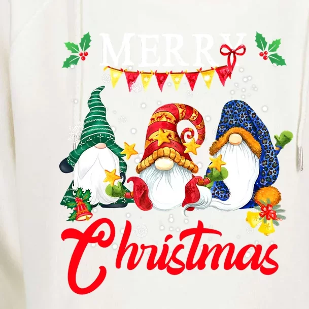 Merry Christmas Gnomies Gnome Family Xmas Great Gift Womens Funnel Neck Pullover Hood