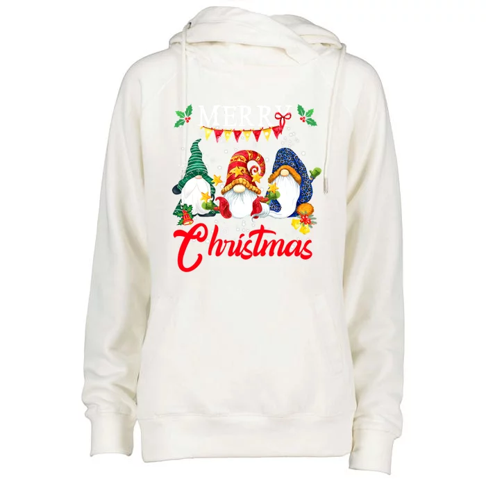 Merry Christmas Gnomies Gnome Family Xmas Great Gift Womens Funnel Neck Pullover Hood