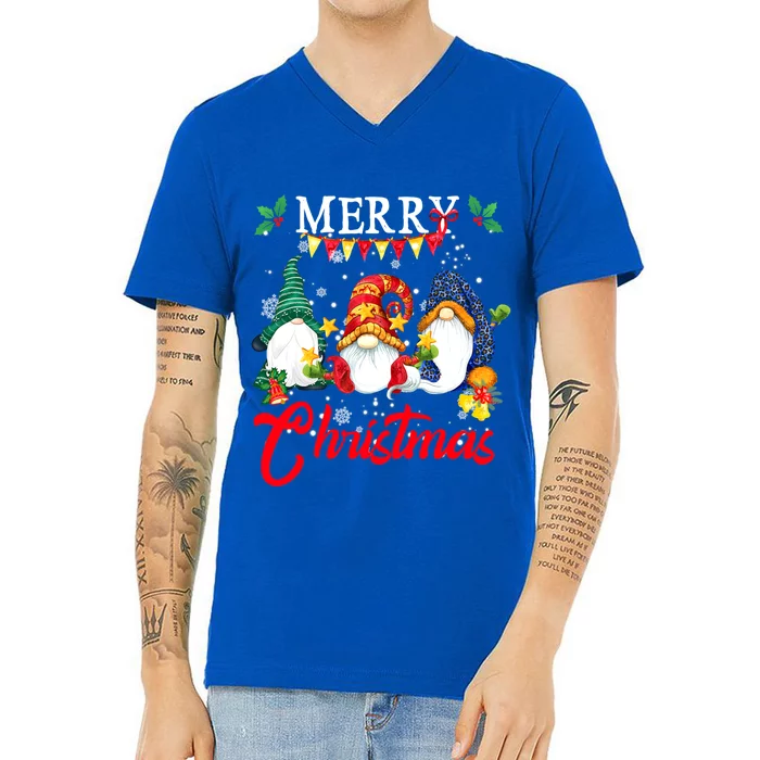 Merry Christmas Gnomies Gnome Family Xmas Great Gift V-Neck T-Shirt