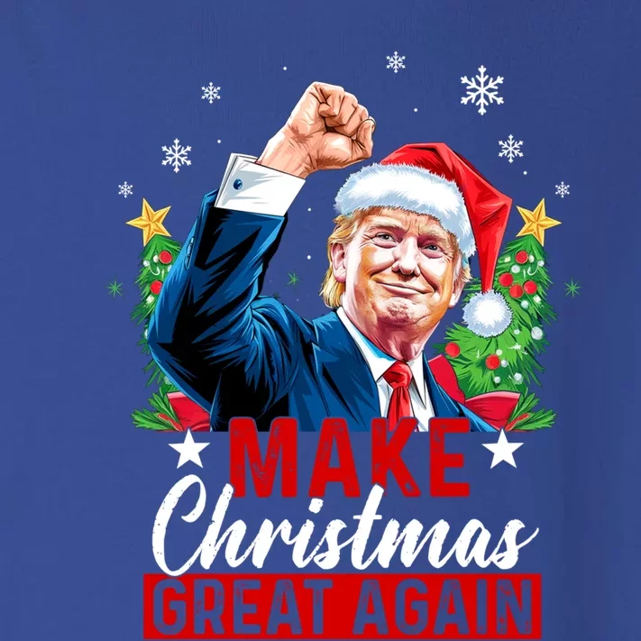 Make Christmas Great Again Funny Trump Ugly Christmas 2024 Cute Gift Toddler Long Sleeve Shirt