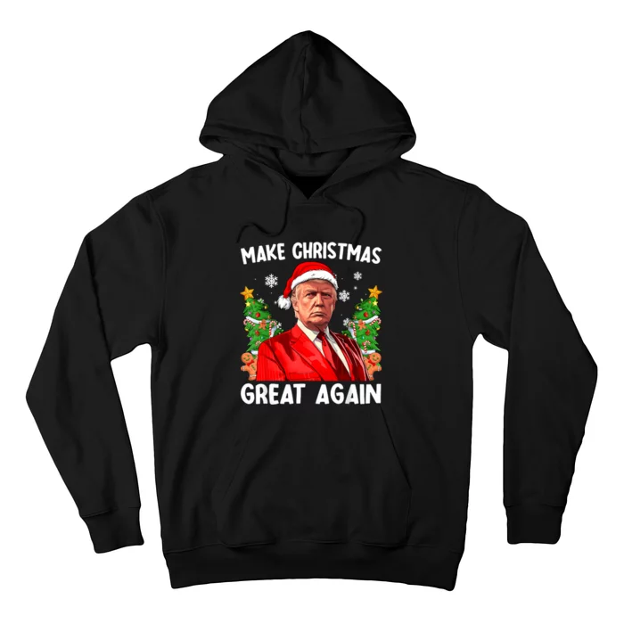 Make Christmas Great Again Funny Santa Trump 2024 Xmas Hoodie