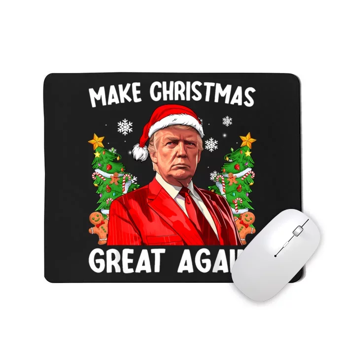 Make Christmas Great Again Funny Santa Trump 2024 Xmas Mousepad