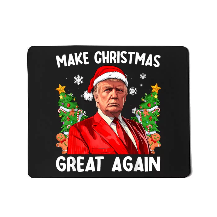 Make Christmas Great Again Funny Santa Trump 2024 Xmas Mousepad