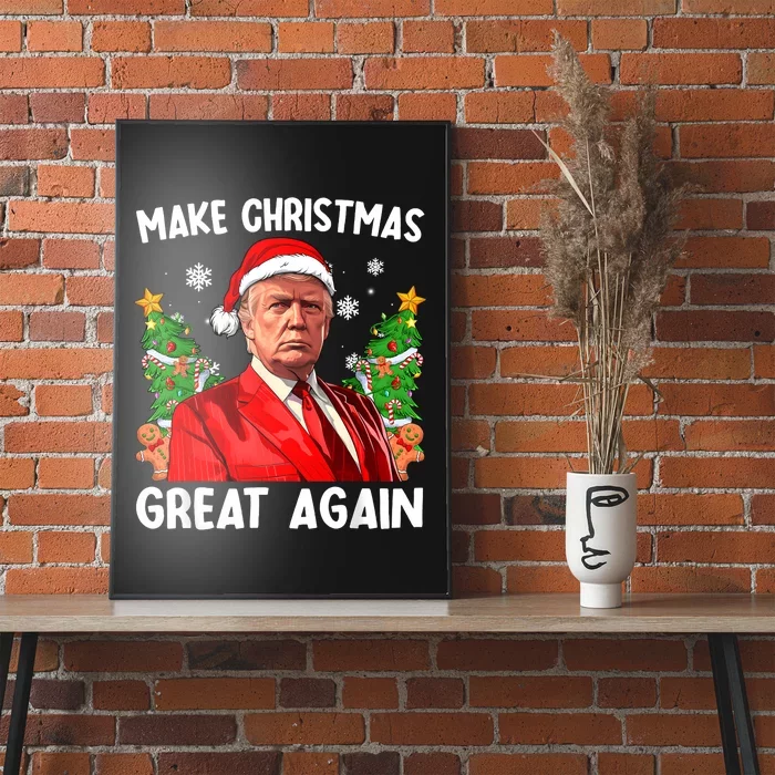 Make Christmas Great Again Funny Santa Trump 2024 Xmas Poster