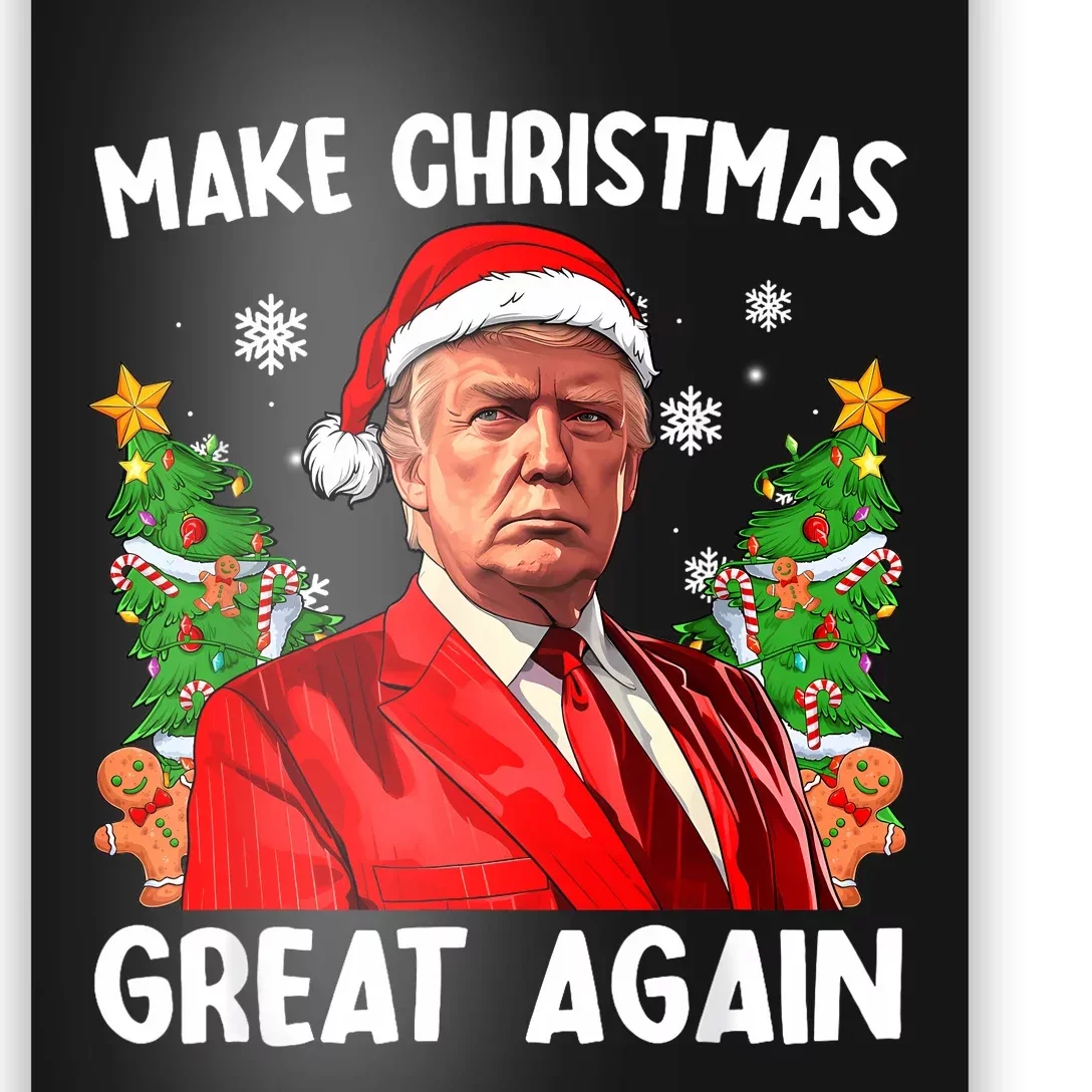 Make Christmas Great Again Funny Santa Trump 2024 Xmas Poster