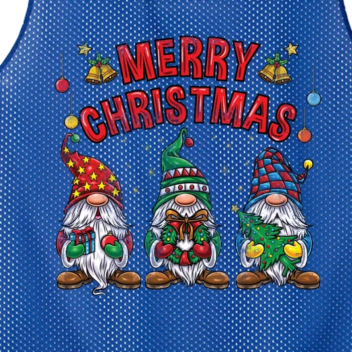 Merry Christmas Gnomies Cool Gift Mesh Reversible Basketball Jersey Tank