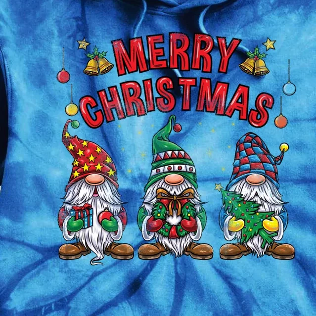 Merry Christmas Gnomies Cool Gift Tie Dye Hoodie