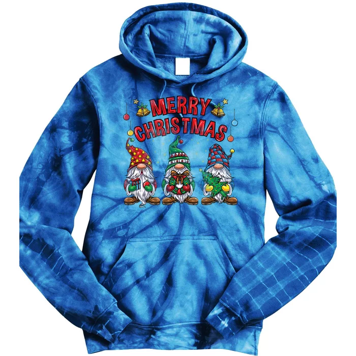 Merry Christmas Gnomies Cool Gift Tie Dye Hoodie