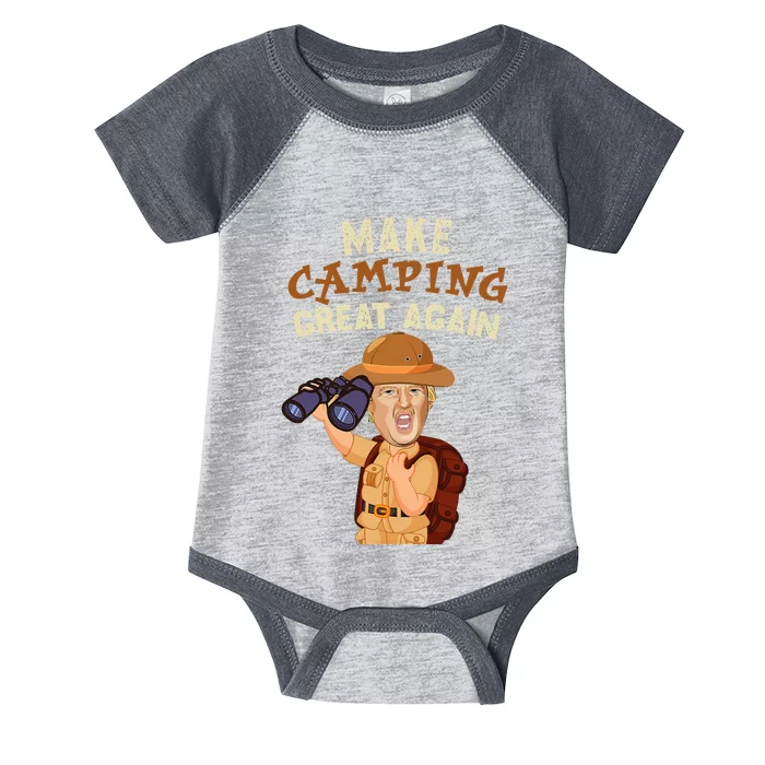 Make Camping Great Again Trump President Camper Funny Gift Infant Baby Jersey Bodysuit