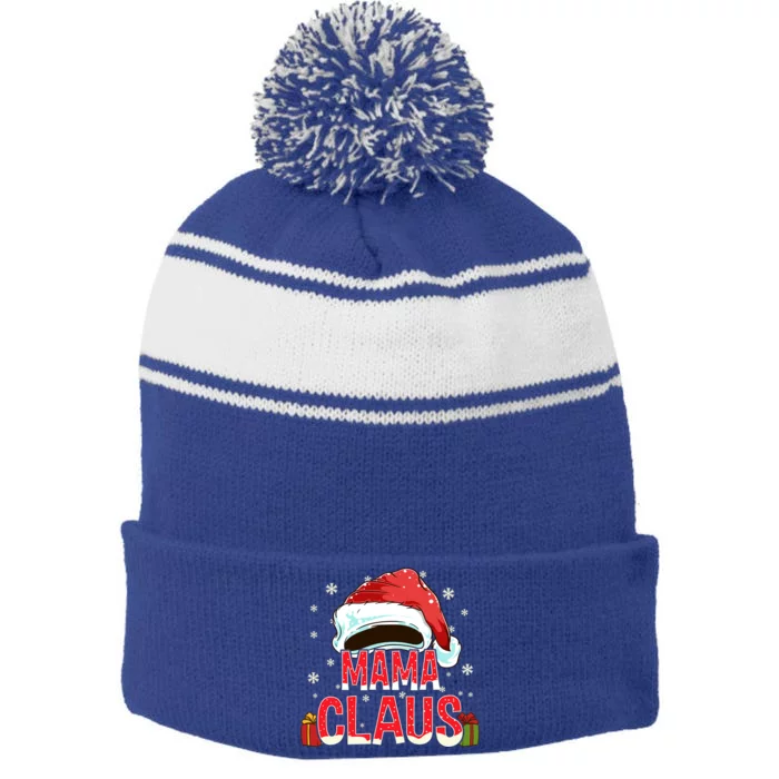 Mama Claus Group Funny Gift Matching Family Christmas Great Gift Stripe Pom Pom Beanie