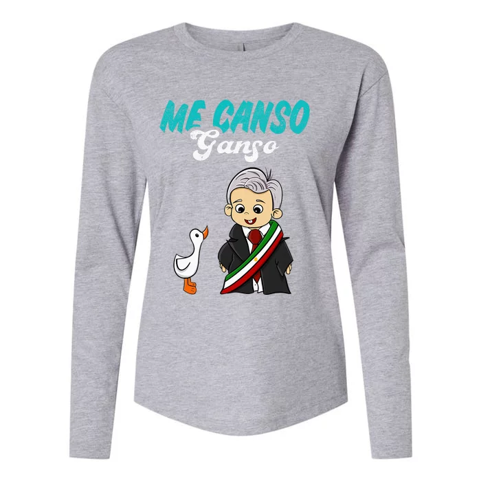 Me Canso Ganso Baby Amlo Cute Lopez Obrador Mexico Womens Cotton Relaxed Long Sleeve T-Shirt