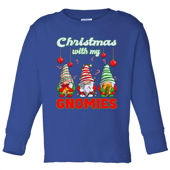 Merry Christmas Gnome Christmas With My Gnomies Gift Toddler Long Sleeve Shirt