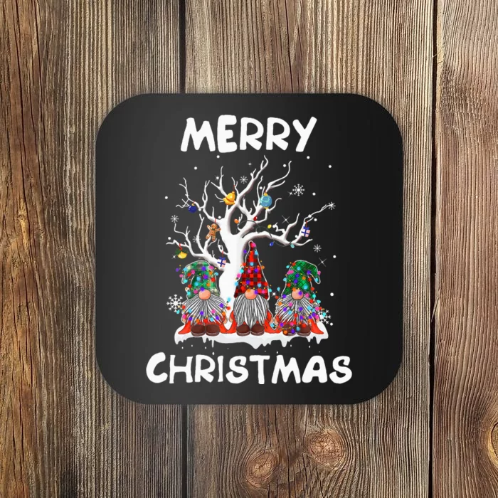 Merry Christmas Gnomes Funny Xmas Family Coaster