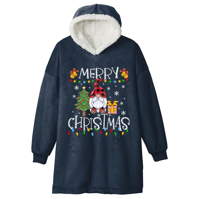 Merry Christmas Gnome Family Christmas Gift Gift Hooded Wearable Blanket