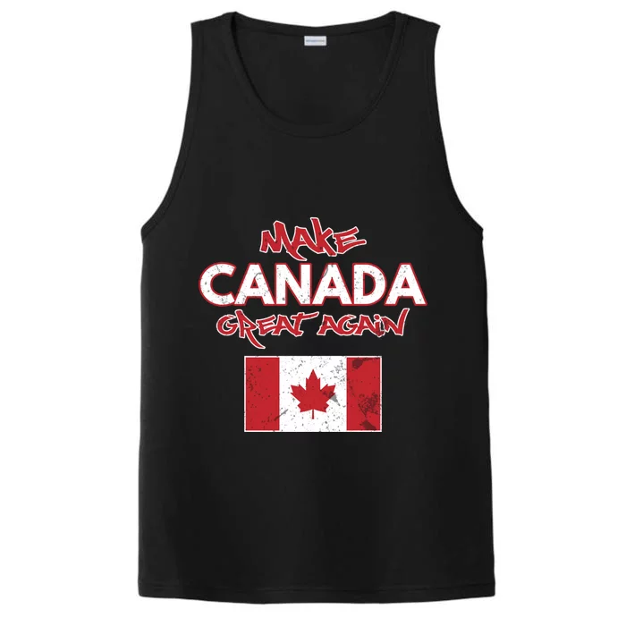 Make Canada Great Again Design Funny Canadian Flag Mcga Funny Gift Performance Tank