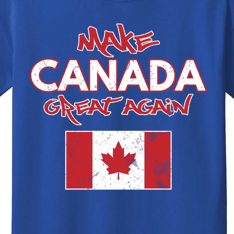 Make Canada Great Again Design Funny Canadian Flag Mcga Funny Gift Kids T-Shirt