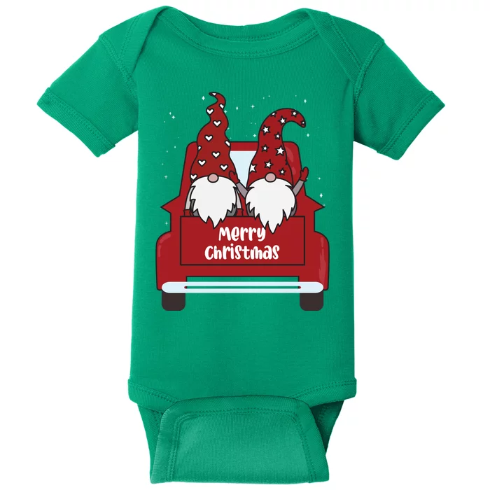 Merry Christmas Gnome Holiday Cute Baby Bodysuit