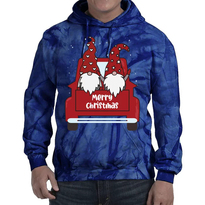 Merry Christmas Gnome Holiday Cute Tie Dye Hoodie