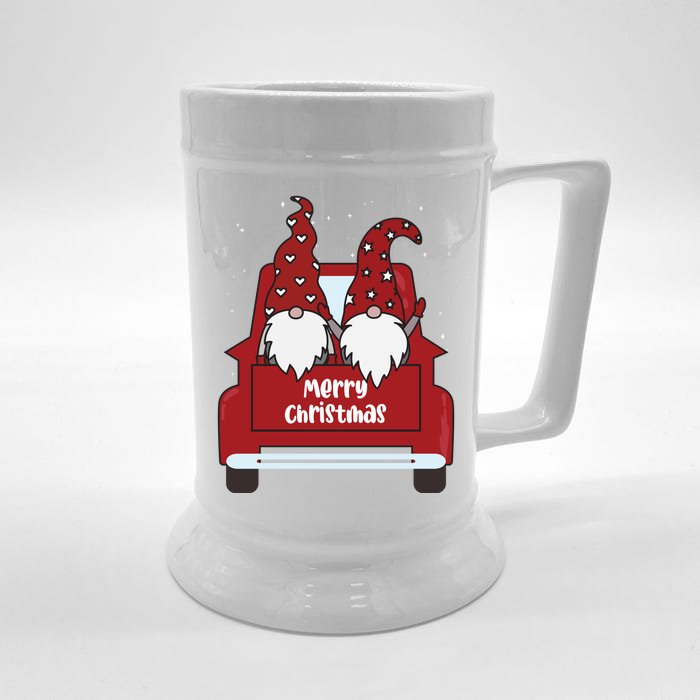 Merry Christmas Gnome Holiday Cute Front & Back Beer Stein