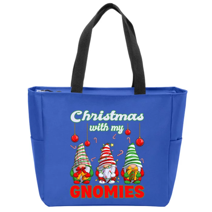 Merry Christmas Gnome Christmas With My Gnomies Gift Zip Tote Bag