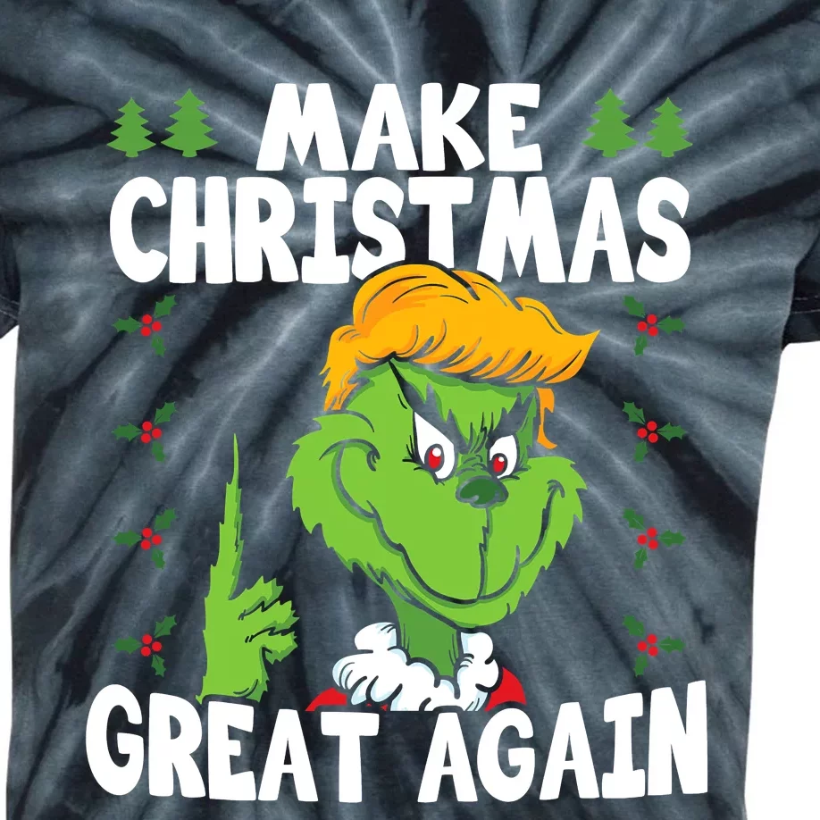 Make Christmas Great Again Donald Trump Xmas Funny Gift Kids Tie-Dye T-Shirt