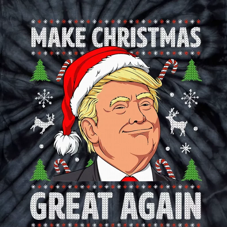 Make Christmas Great Again Trump Ugly Christmas Tie-Dye T-Shirt