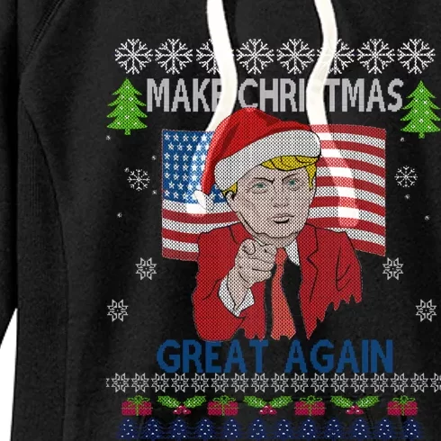 Make Christmas Great Again Ugly Christmas Party Sweater Funny Gift Women's Fleece Hoodie