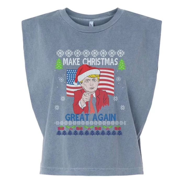 Make Christmas Great Again Ugly Christmas Party Sweater Funny Gift Garment-Dyed Women's Muscle Tee