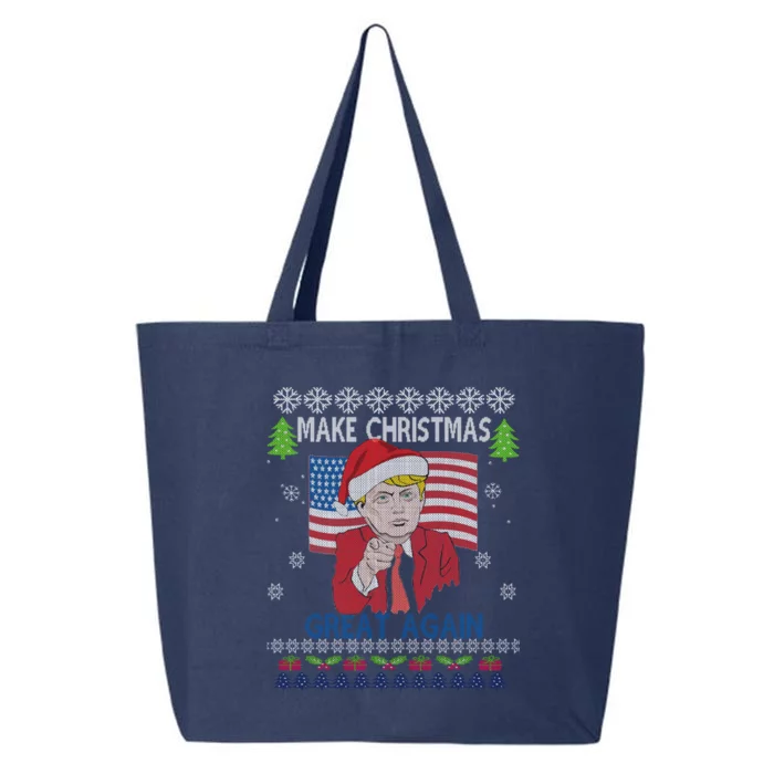 Make Christmas Great Again Ugly Christmas Party Sweater Funny Gift 25L Jumbo Tote