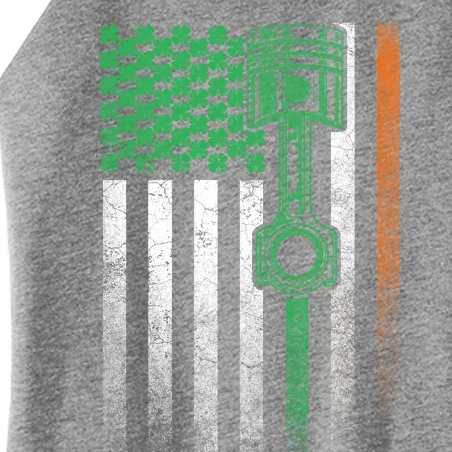 Mechanic Car Garage Irish American Flag St Patrick's Day Great Gift Women’s Perfect Tri Rocker Tank