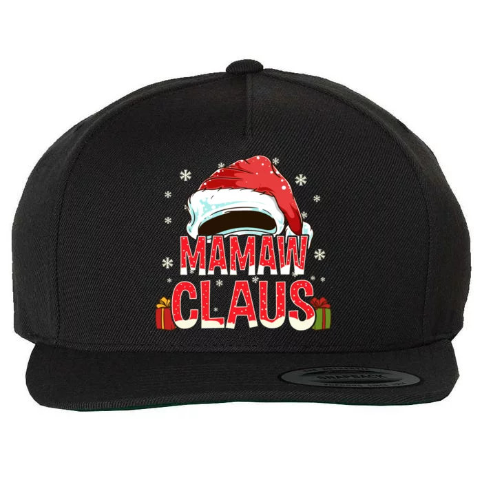 Mamaw Claus Group Funny Gift Matching Family Christmas Gift Wool Snapback Cap