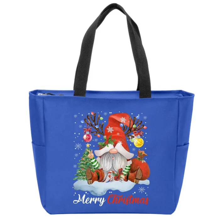 Merry Christmas Gnome Cool Gift Gnomies Christmas Great Gift Zip Tote Bag