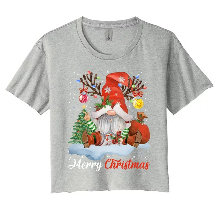 Merry Christmas Gnome Cool Gift Gnomies Christmas Great Gift Women's Crop Top Tee