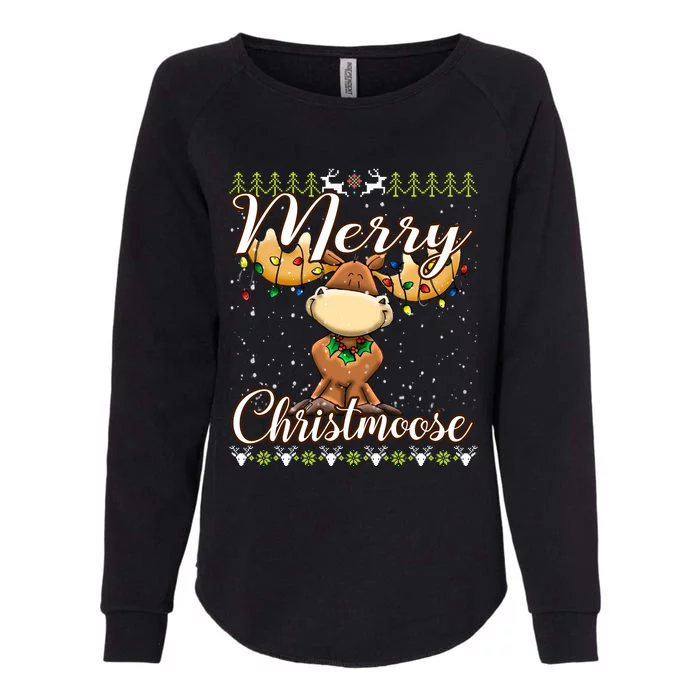 Merry Christmoose Gift Moose Christmas Gift Womens California Wash Sweatshirt