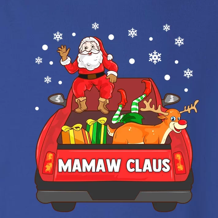 Mamaw Claus Gift Red Truck Santa Reindeer Elf Christmas Meaningful Gift Toddler Long Sleeve Shirt