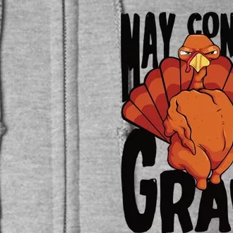 May Contain Gravy Funny Thanksgiving Turkey Feast Gift Full Zip Hoodie