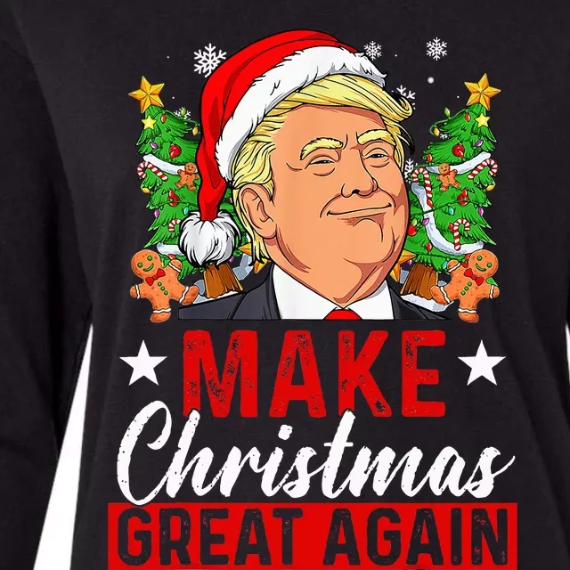 Make Christmas Great Again Funny Trump Ugly Christmas Womens Cotton Relaxed Long Sleeve T-Shirt