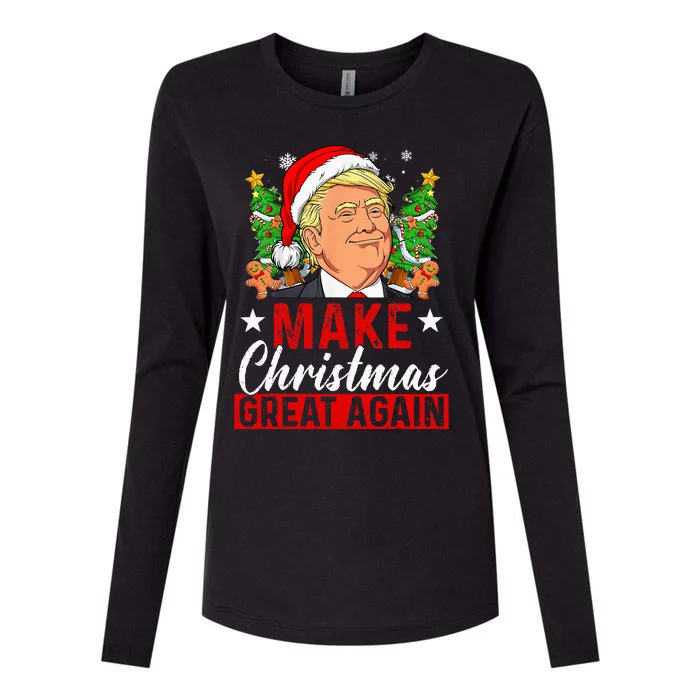 Make Christmas Great Again Funny Trump Ugly Christmas Womens Cotton Relaxed Long Sleeve T-Shirt