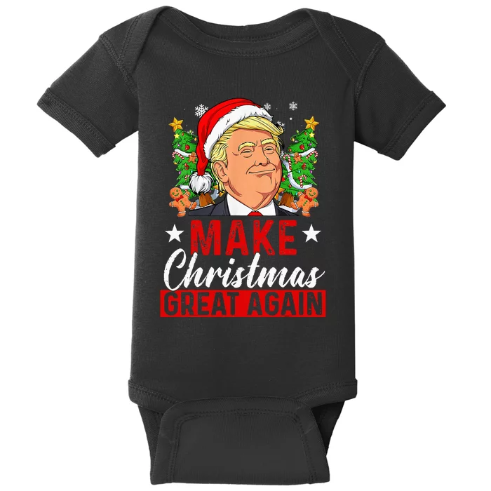 Make Christmas Great Again Funny Trump Ugly Christmas Baby Bodysuit