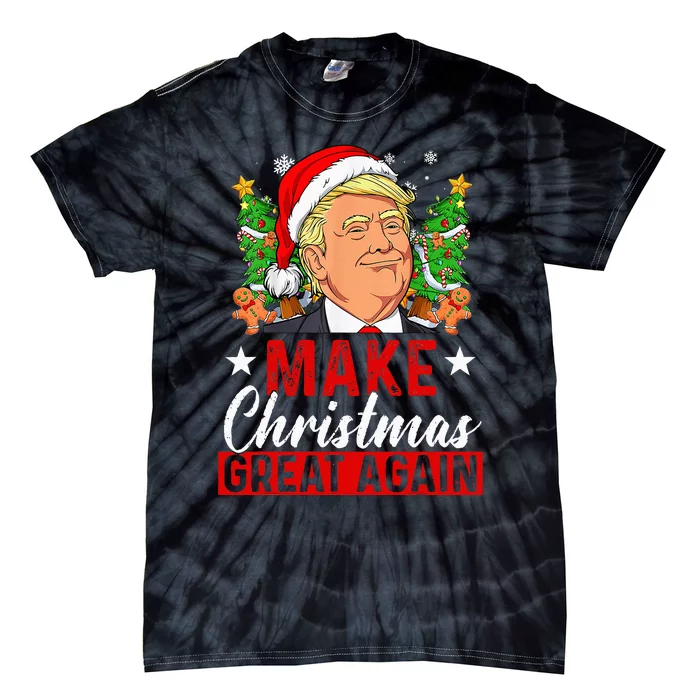 Make Christmas Great Again Funny Trump Ugly Christmas Tie-Dye T-Shirt