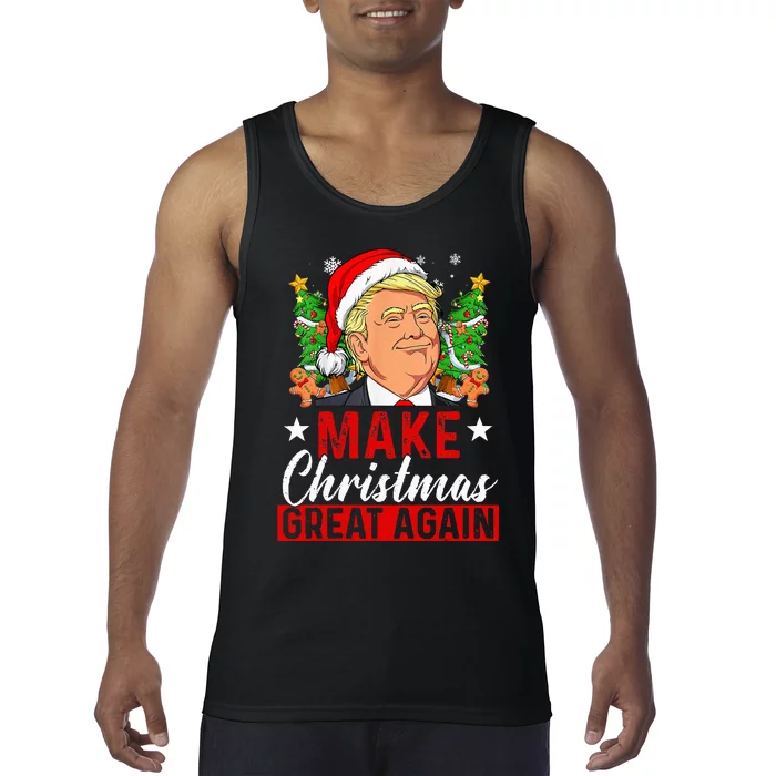 Make Christmas Great Again Funny Trump Ugly Christmas Tank Top