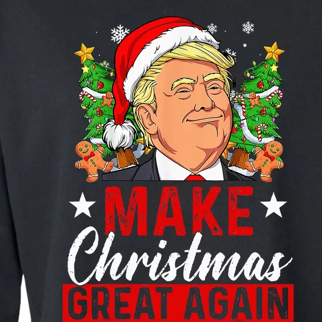 Make Christmas Great Again Funny Trump Ugly Christmas Cropped Pullover Crew