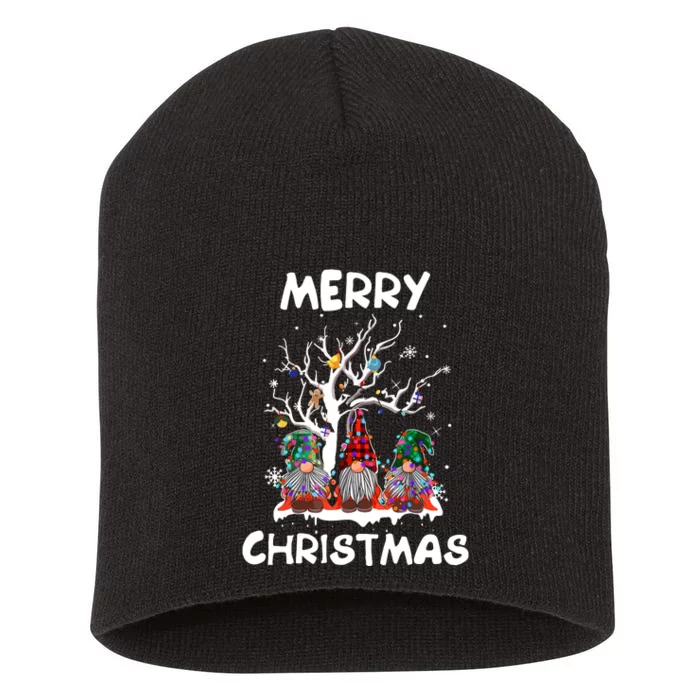 Merry Christmas Gnomes Funny Xmas Family Gift Short Acrylic Beanie