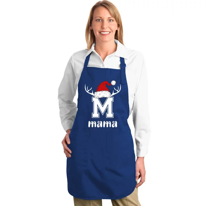 Mama Christmas Gift Mama Xmas Santa Matching Group Gift Full-Length Apron With Pocket