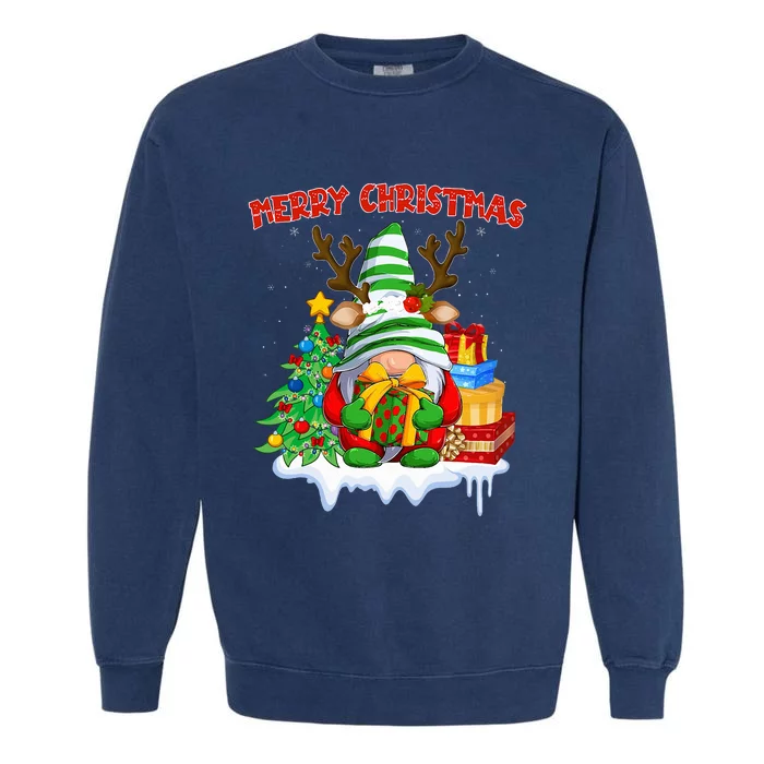 Merry Christmas Gnome Family Christmas Garment-Dyed Sweatshirt