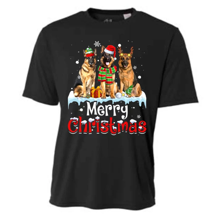 Merry Christmas Ger Shepherd Dog Squad Santa Dog Xmas Meaningful Gift Cooling Performance Crew T-Shirt