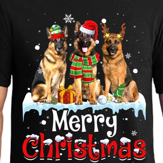 Merry Christmas Ger Shepherd Dog Squad Santa Dog Xmas Meaningful Gift Pajama Set