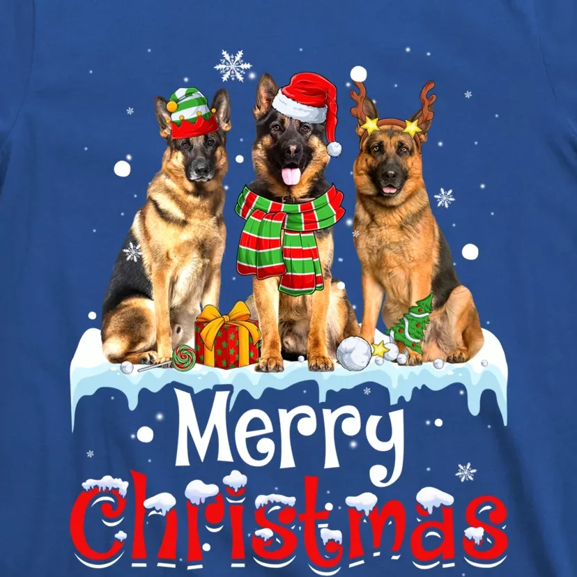 Merry Christmas Ger Shepherd Dog Squad Santa Dog Xmas Meaningful Gift T-Shirt