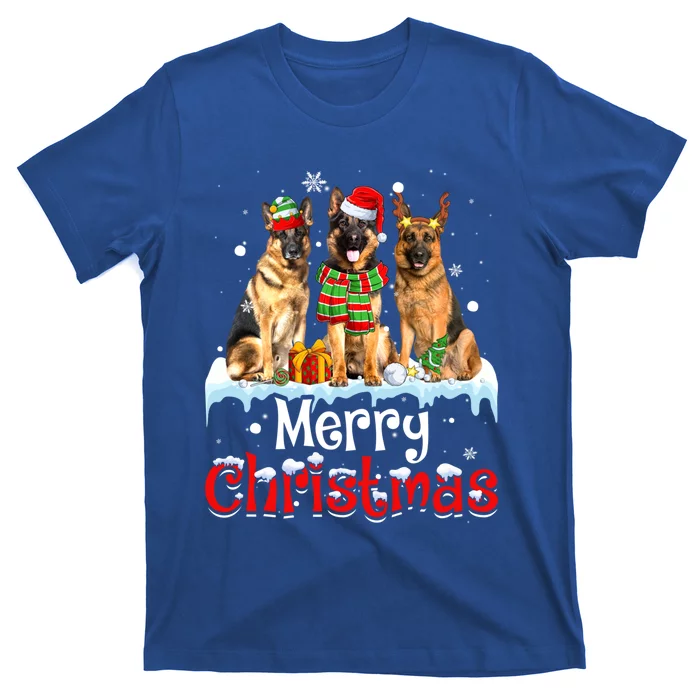 Merry Christmas Ger Shepherd Dog Squad Santa Dog Xmas Meaningful Gift T-Shirt